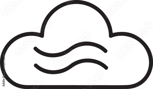 Minimalist wind and weather icon set with clouds and leaves