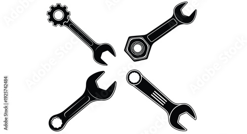 Wrenches and gear icons form a maintenance tool set.