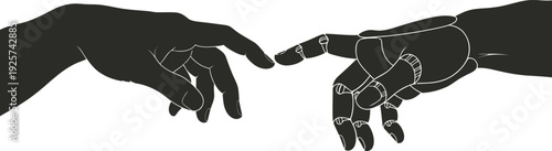 Robot and human hands almost touching