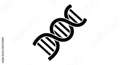 Black dna double helix graphic a striking visual silhouette