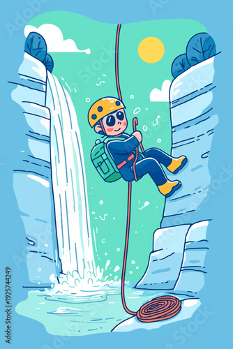 Canyoning Rappel Down Slot Gorge Waterfall