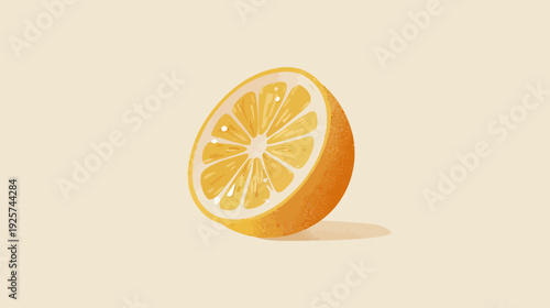 A vibrant, half-sliced citrus fruit with a textured rind and a segmented, juicy interior