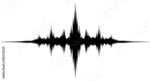 Black waveform illustration resembling a sound wave or audio signal