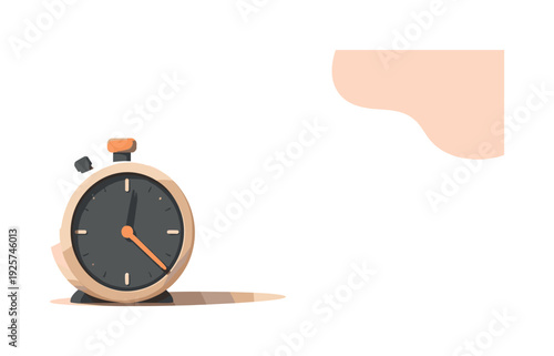 S topw atchm inim al object st and ing up right withroundbody ands ingle cle anbut to non top positi oned in the left third ona 3