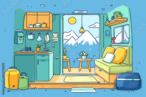 Cozy Minimal Camper Van Interior Setup