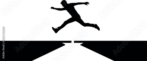 Silhouette of a person jumping over a hurdle silhouette