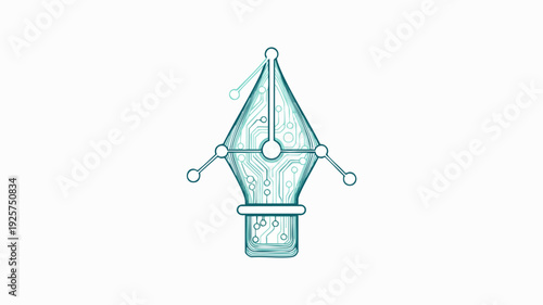 Elegant Fountain Pen Nib Vector Graphic Design.
