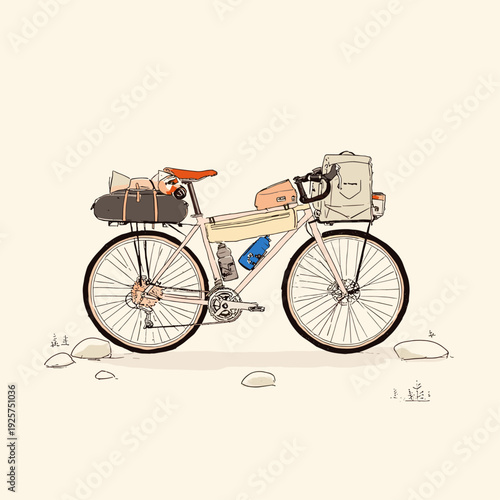 Loaded Bikepacking Bicycle Ready for Adventure