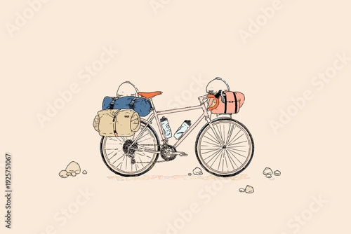 Loaded Bikepacking Bicycle Ready for Adventure