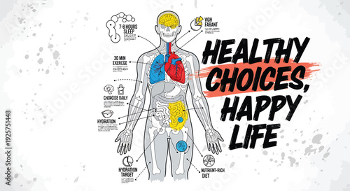 Human body anatomy vector illustration, healthy lifestyle concept
