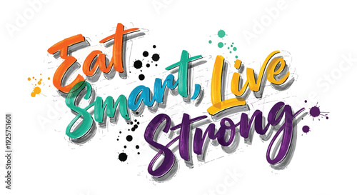 Eat Smart, Live Strong typography vector