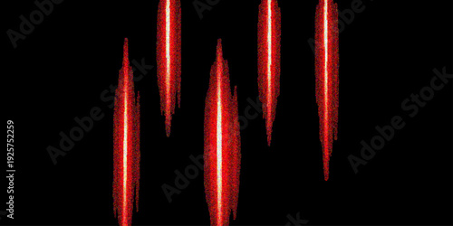 A closeup of organic red hot chili peppers and spicy cayenne ingredients isolated on a white background with fresh vegetable heat and abstract red and black lines for healthy cooking