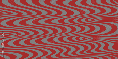 Seamless vector pattern featuring an abstract red and white geometric chevron design with zigzag stripes and a retro textile texture for a colorful decorative wallpaper backdrop