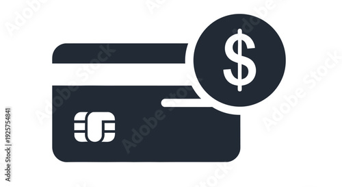 Credit card with a dollar sign representing online payments and finance