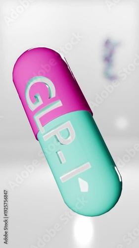 3D Visualization of GLP-1 Receptor Agonist Capsule for Pharmaceutical Research and Obesity Treatment