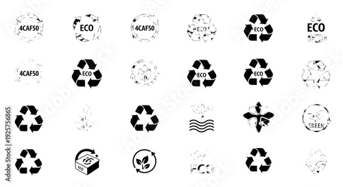 Compostable Symbols - 24 Professional Vector Icons for Compostable Materials and Eco Branding