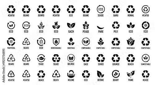 Eco Friendly Symbols - 36 Vector Icons for Environmental Conservation and Green Branding