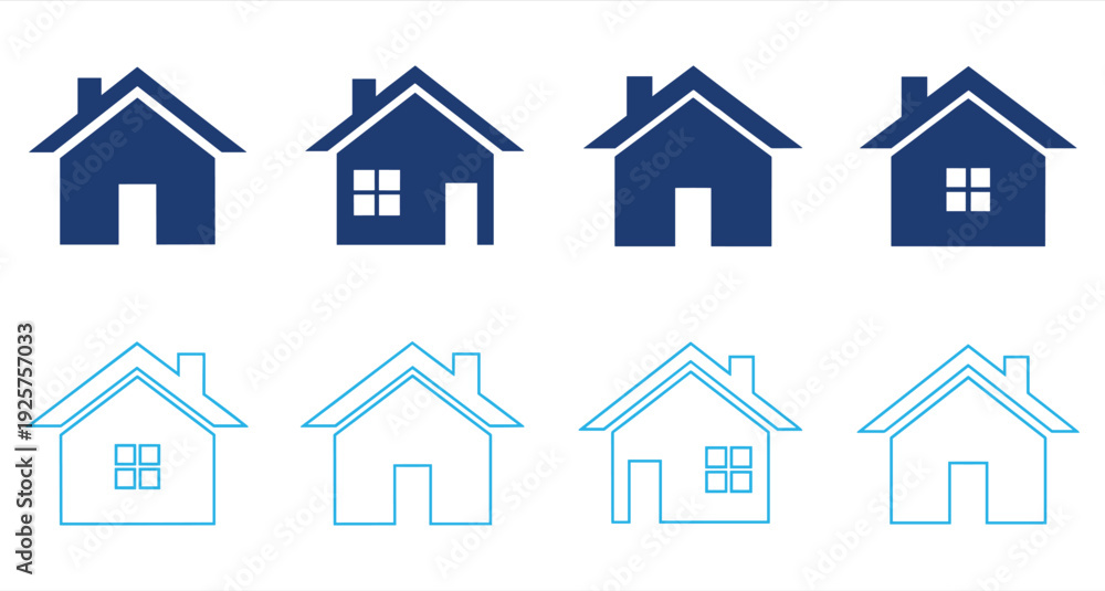 Fototapeta premium House Icons Set, Simple and Minimalist Style Vector Illustration