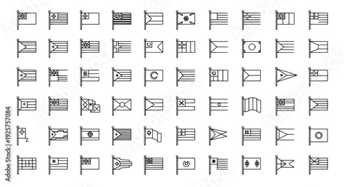 Flag Icons Set - 50 Vector Icons for Countries, Languages, and Regional Settings Apps