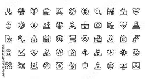 Charity Icons Set - 50 Professional Vector Icons for Nonprofit and Charity Apps Design