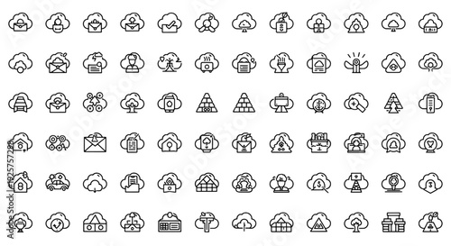 Cloud Computing Icons - 50 Professional Vector Icons for Cloud Services and SaaS UI