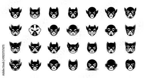 Hannya Mask Mascot Logo - 24 Vector Icons for Japanese Theatre and Cultural Branding