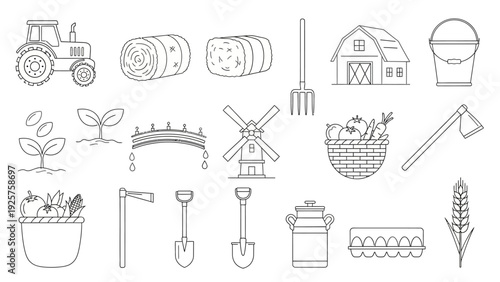 Set of farm and agriculture icons
