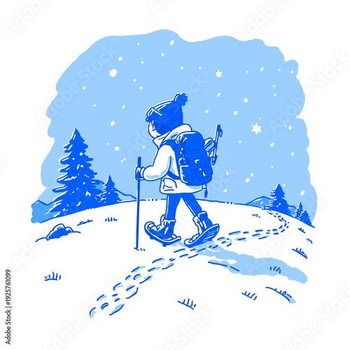 Solo Snowshoe Hike Through Winter Mountains