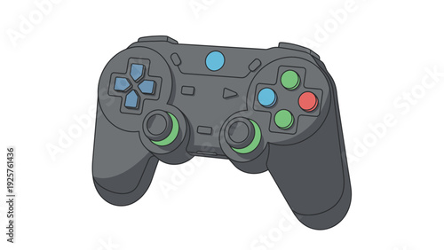 Video Game Controller Illustration on White Background