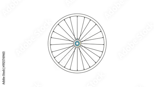 A clean, simple illustration of a bicycle wheel on a white background.