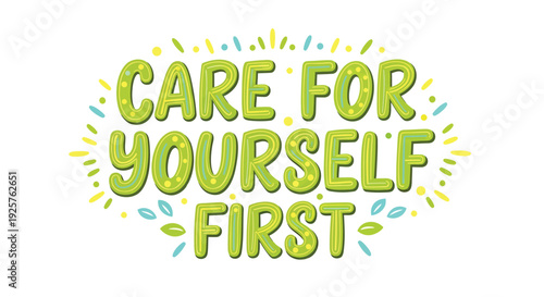 Self-care motivational quote vector graphic