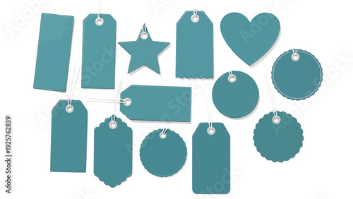 Collection of assorted holiday gift tags in various shapes and styles