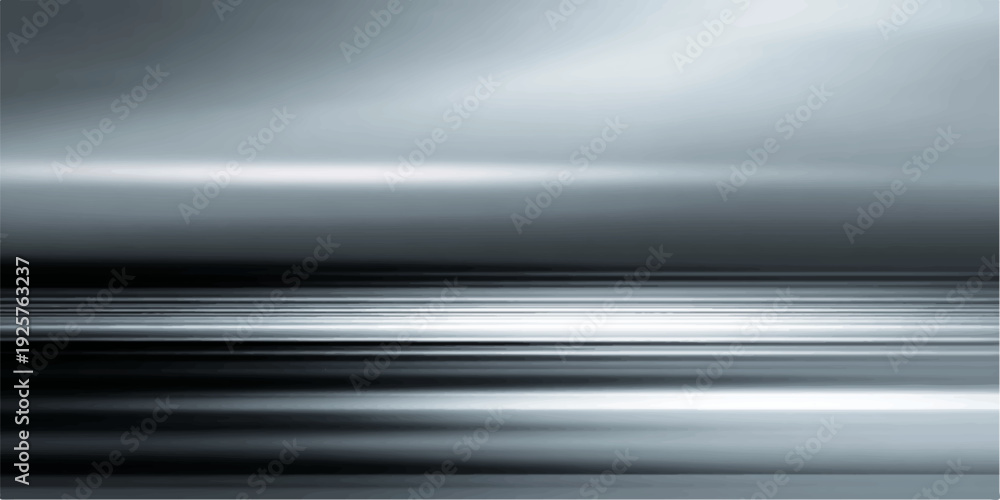 Fototapeta premium Abstract brushed metal texture background with blue horizontal light lines and metallic design