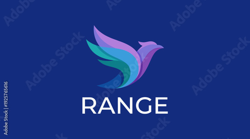 This abstract bird logo design, rendered in vibrant hues and flowing shapes, represents freedom and creativity, perfect for brands looking to express innovation and dynamic growth.