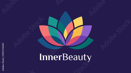 This vibrant logo depicts a blooming lotus, representing inner beauty and self-care. An ideal choice for wellness brands focused on personal growth and holistic treatments.