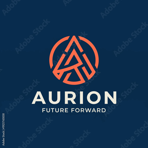 An innovative logo with an abstract mountain and letter design, suggesting forward-thinking and future-oriented themes, ideal for brands focusing on technology and progress.