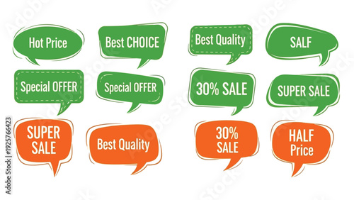 Colorful speech bubbles arranged in a playful and dynamic composition