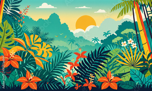 tropical rainforest landsca...