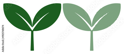 Two green sprouts symbolizing growth and new beginnings