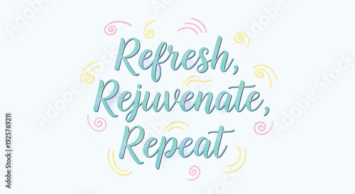 Wellness phrase with swirls vector