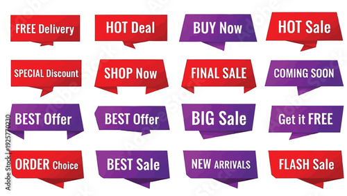 Colorful digital display showing various shopping and sale notifications