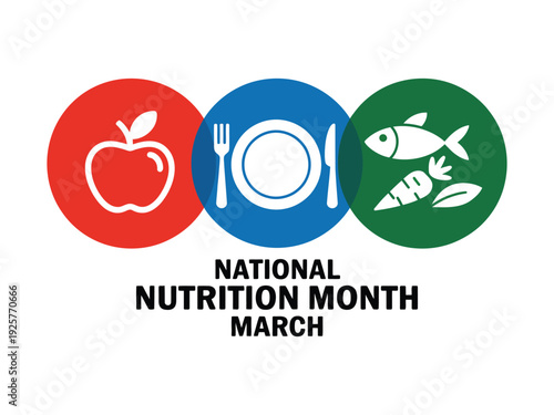 Nutrition month icons represent healthy.