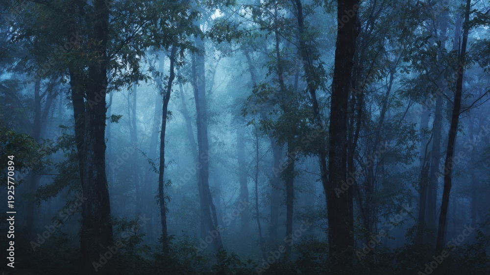 Fototapeta premium Foggy Forest Scene
