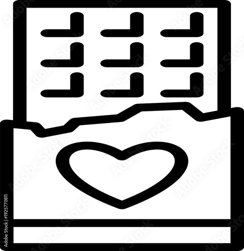 Chocolate bars in packaging with a sweet heart motif as a token of love
