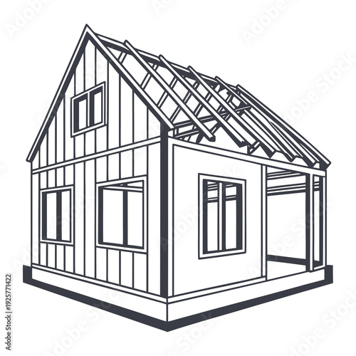 A house with a roof under construction