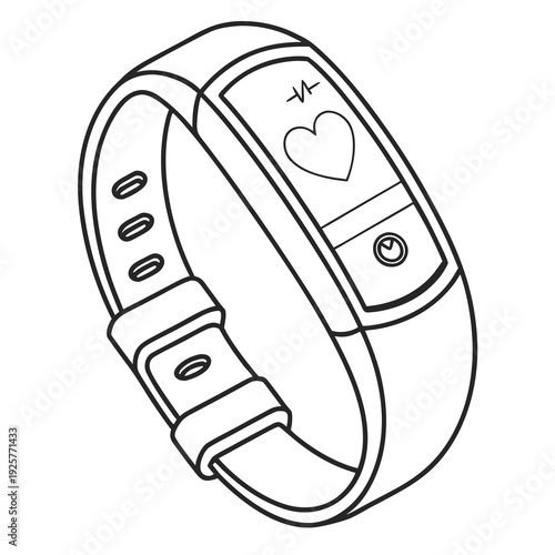 A fitness tracker with a heart rate monitor on the screen