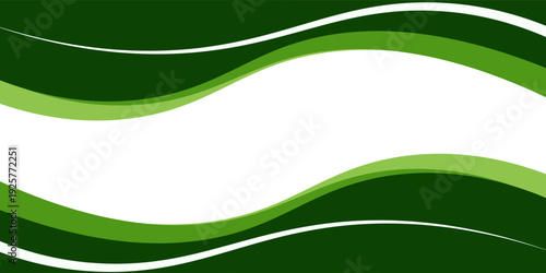 Abstract green wave background, Vector green line background curve element with white space for text and message design, overlapping layers.eps10