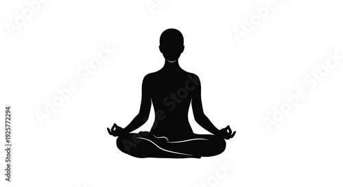 Meditating person in lotus position a striking black figure silhouette