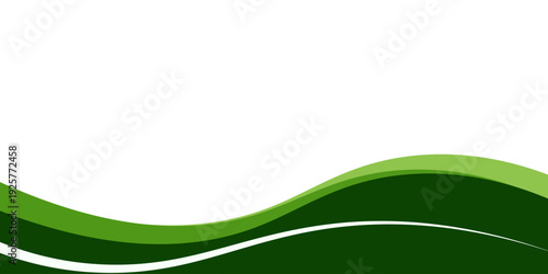 Abstract green wave background, Vector green line background curve element with white space for text and message design, overlapping layers.