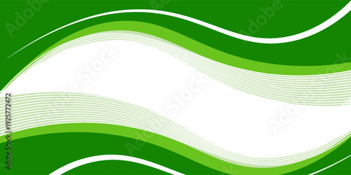 Abstract White and Green wave wide background banner,futuristic vector illustration eps10
